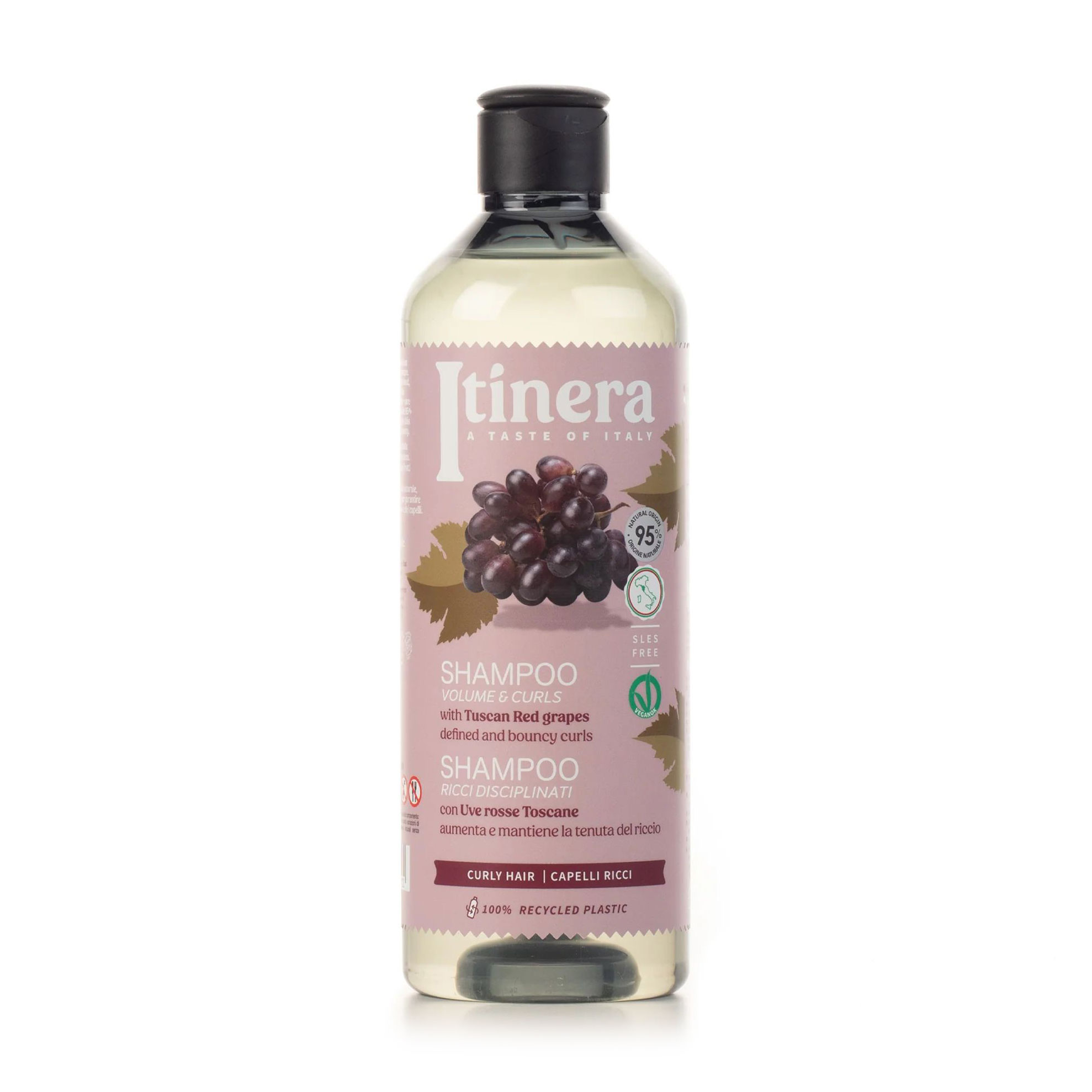 Шампунь Itinera Volume &amp; Curls Shampoo для кучерявого волосся, з червоним виноградом, 370 мл